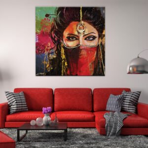Painting a veiled Arab girl
