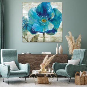dark blue flower painting