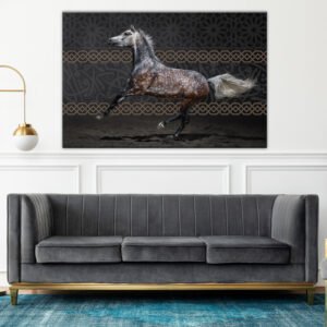 Horse Painting With Islamic Pattern