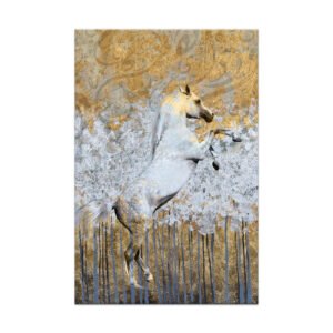 Horse Painting Gold And Grey