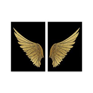 wall art wings with gold and black colors