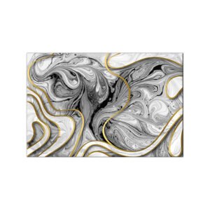 Abstract painting marble shape in gray and gold colors