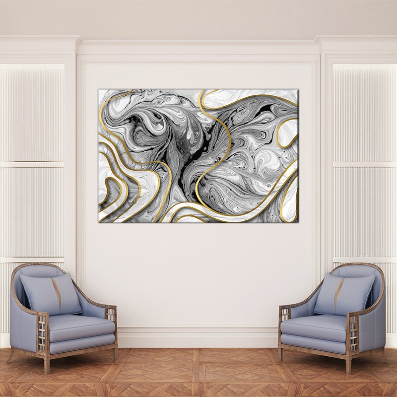 Abstract painting marble shape in gray and gold colors Abstract painting marble shape in gray and gold colors