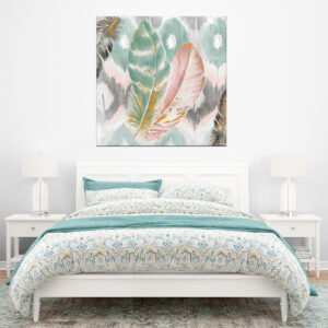 Feather painting in interlaced colors