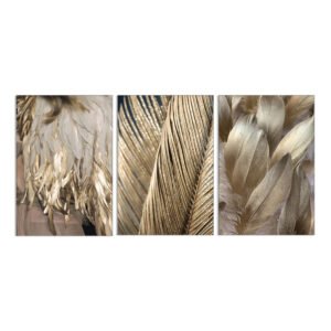 Set of paintings gold feather