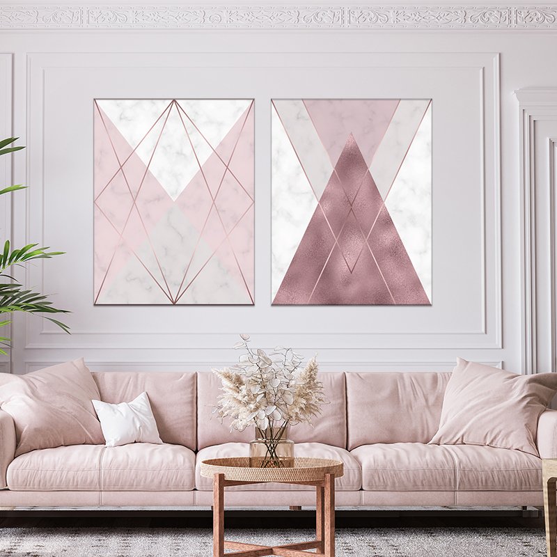 Abstract paintings set in nude and gray colors Abstract paintings set in nude and gray colors