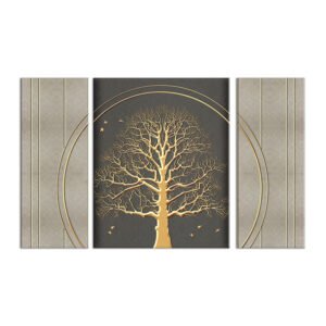 Gold and gray paintings set