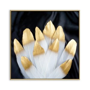 Gold and black feather painting