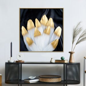 Gold and black feather painting