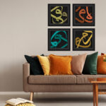 Arabic lettering paintings set