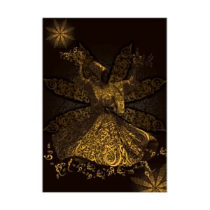 Dervish painting in black and brown color