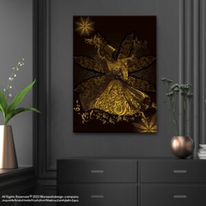Dervish painting in black and brown color