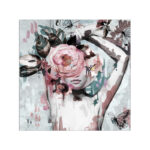 Pink and Gray Girl Wall Painting