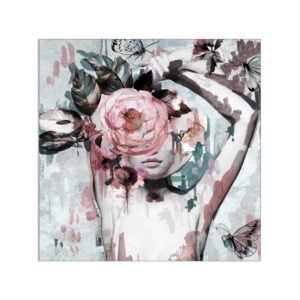 Pink and Gray Girl Wall Painting