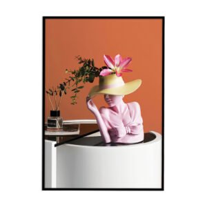Painting of a girl's face in the form of a vase