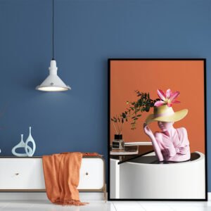 Painting of a girl's face in the form of a vase