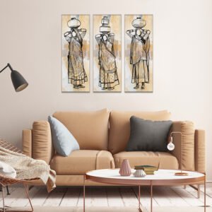 A set of paintings for girls carrying a jar