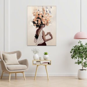 Abstract art painting of a girl's face