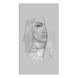Painting for girl face in gray color