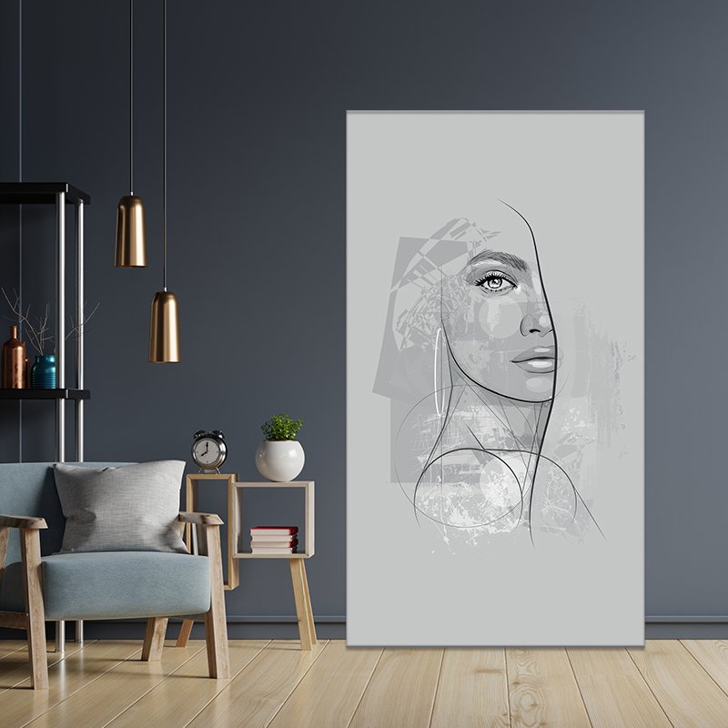 Painting for girl face in gray color Painting for girl face in gray color