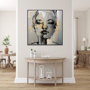 Girl face abstract painting