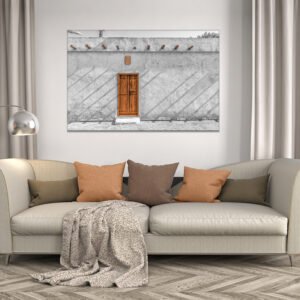 Painting of wall of an old rustic stone house in oman