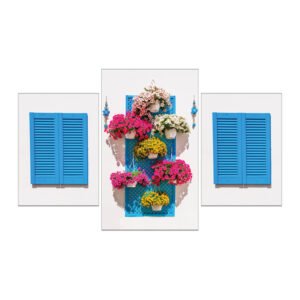 Window Paintings set with flowers