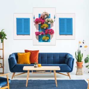 Window Paintings set with flowers