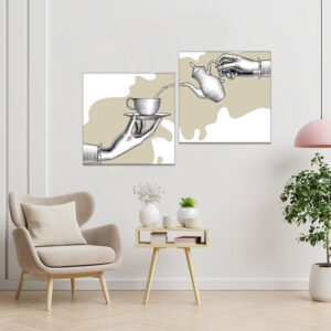 Paintings set of coffee corner