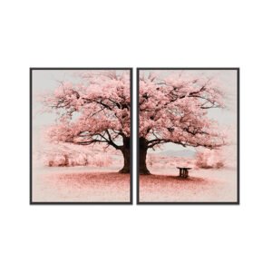 Paintings set for pink tree