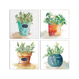 Paintings set of flower vases