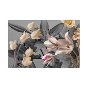 Flowers painting with gray color