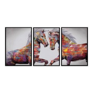 Abstract art horse painting set