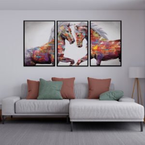 Abstract art horse painting set