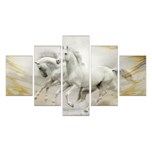 Yellow and gray horse painting set