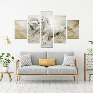 Yellow and gray horse painting set