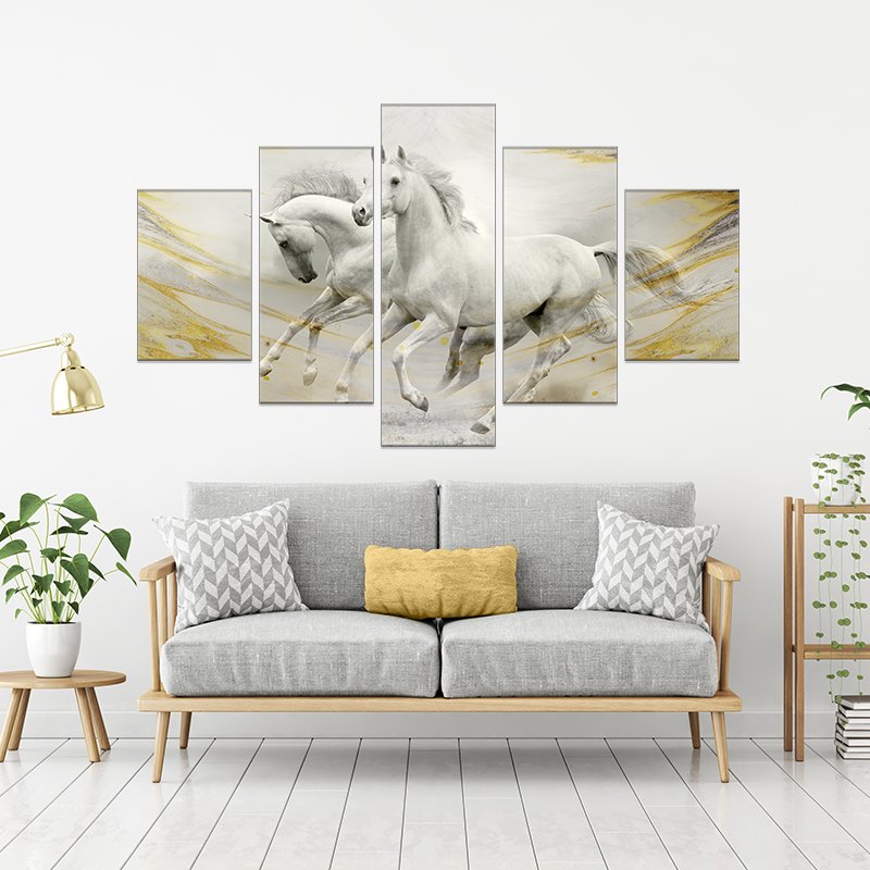 Yellow and gray horse painting set Yellow and gray horse painting set