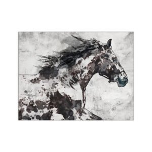 Black and gray horse painting