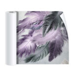 Purple and gray feather sticker