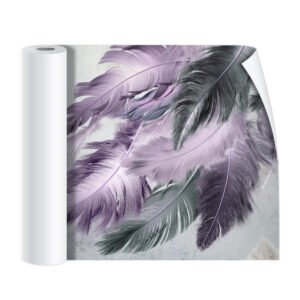 Purple and gray feather sticker