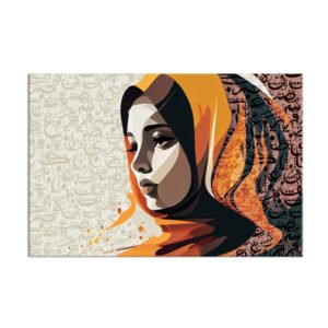 Illustration of arab woman in wearing hijab head scarf