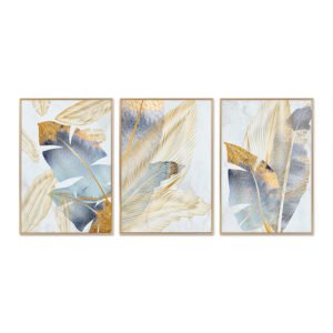 Paintings set of golden feather