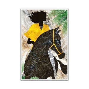 Painting of the girl and the Arabian horse - Wanasah Design