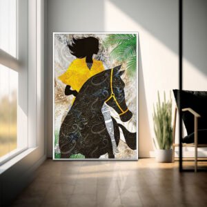 Painting of the girl and the Arabian horse - Wanasah Design