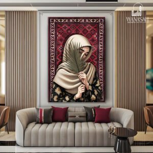 لوحة فتاة مع خلفية سجاد - شركة وناسه ديزاين