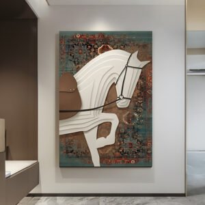 Abstract horse painting with carpet background - Wanasah Design