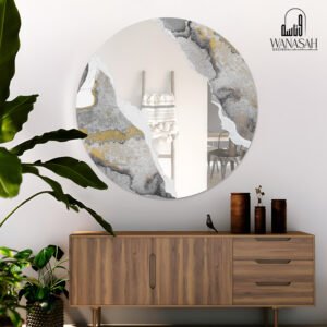Modern design circular mirrors with stickers - wanasah design