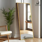 Rectangular mirrors with golden frame