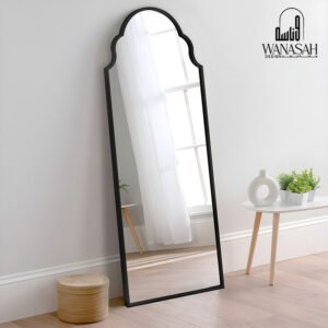 Arched Full Length Mirror with wood black frame