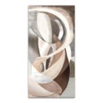 Abstract Harmony Wall Art featuring flowing organic forms in ivory, beige, taupe, brown and grey tones